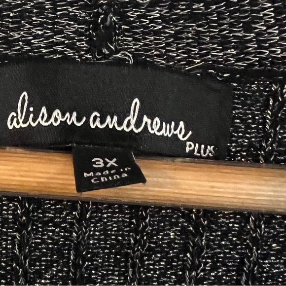 Alison Andrews Cardigan Dress Plus Size 3X Longline Ribbed Metallic - Picture 4 of 7